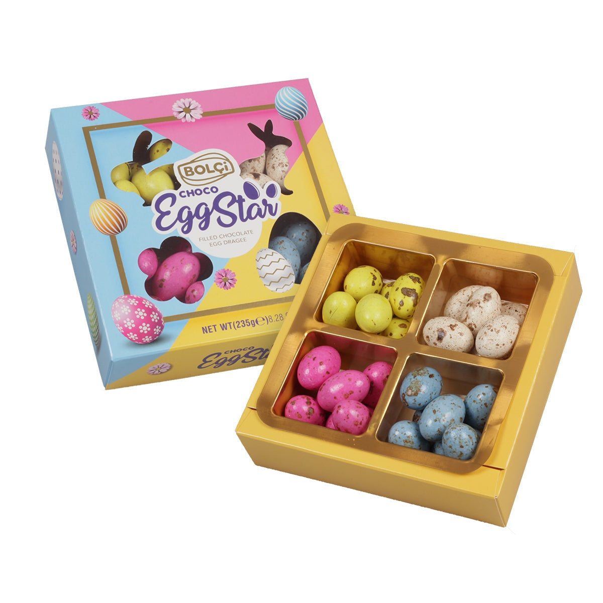 Bolci - Egg Star Schokoladeneier in 4 Geschmacksrichtungen