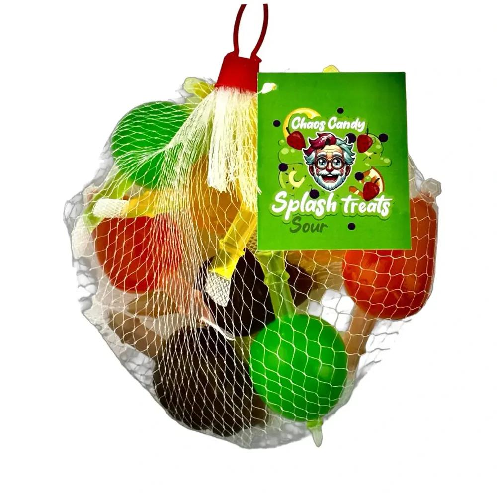 Chaos Candy Splash Treats Sour in bunten Fruchtformen mit fruchtig-sauren Sirups für Snacks und Getränke