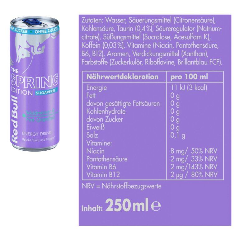 Red Bull Waldmeister & Pink Grapefruit Zuckerfrei