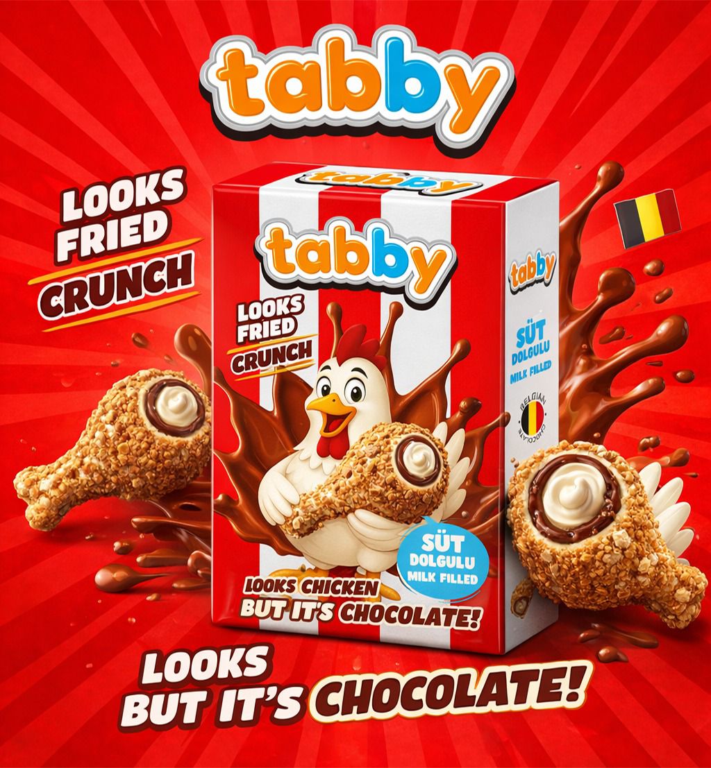 Tabby Schokolade 50 g als Hähnchenschenkel mit cremiger Milchcremefüllung
