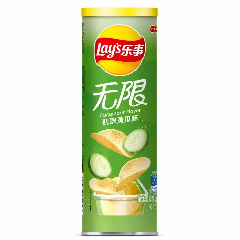 Lay’s Stax Cucumber China 90g Dose mit knusprigen Gurken-Kartoffelchips