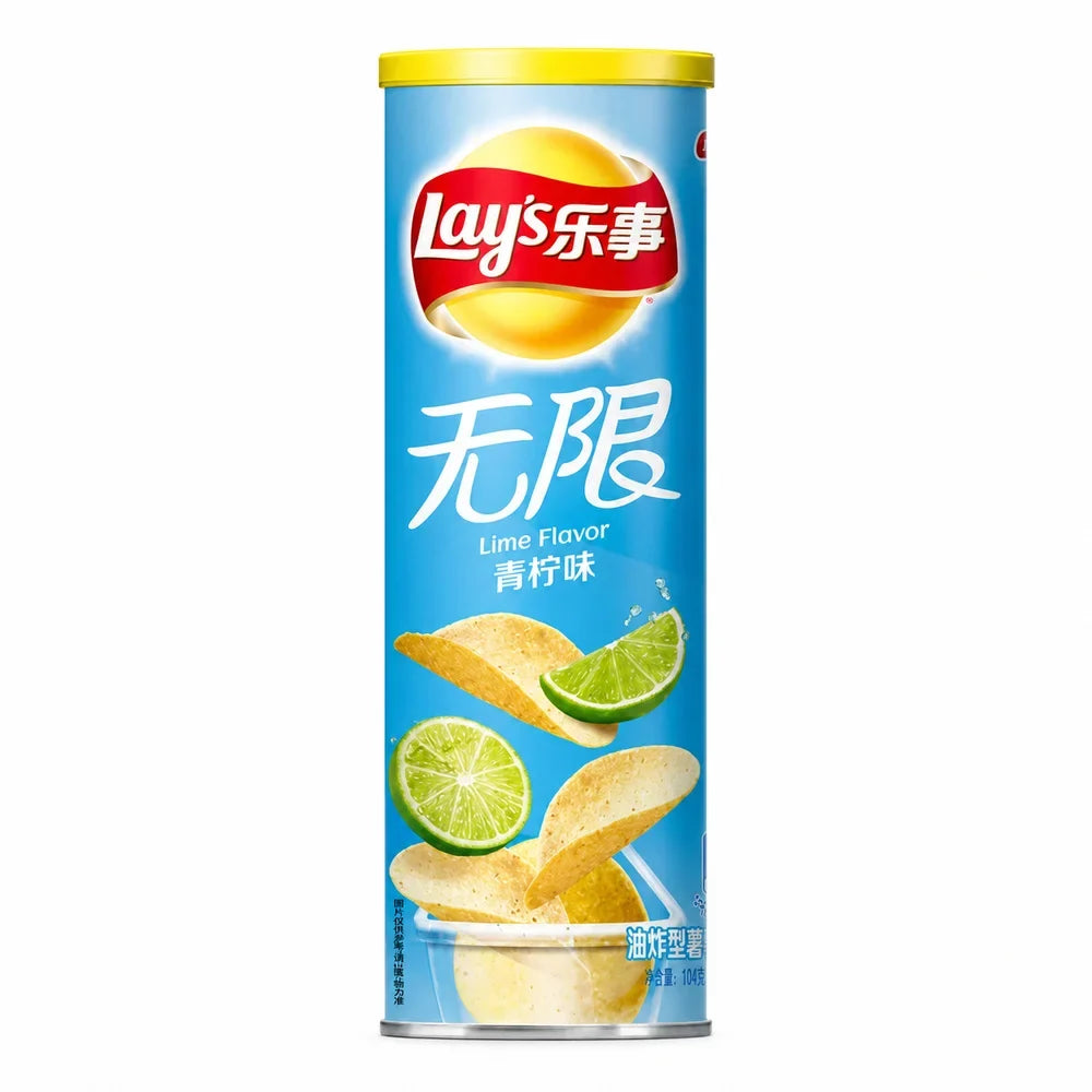 Lay’s Stax Lime China 90g Dose mit spritzig-säuerlichen Limetten-Kartoffelchips und extra knusprigem Stax Crunch