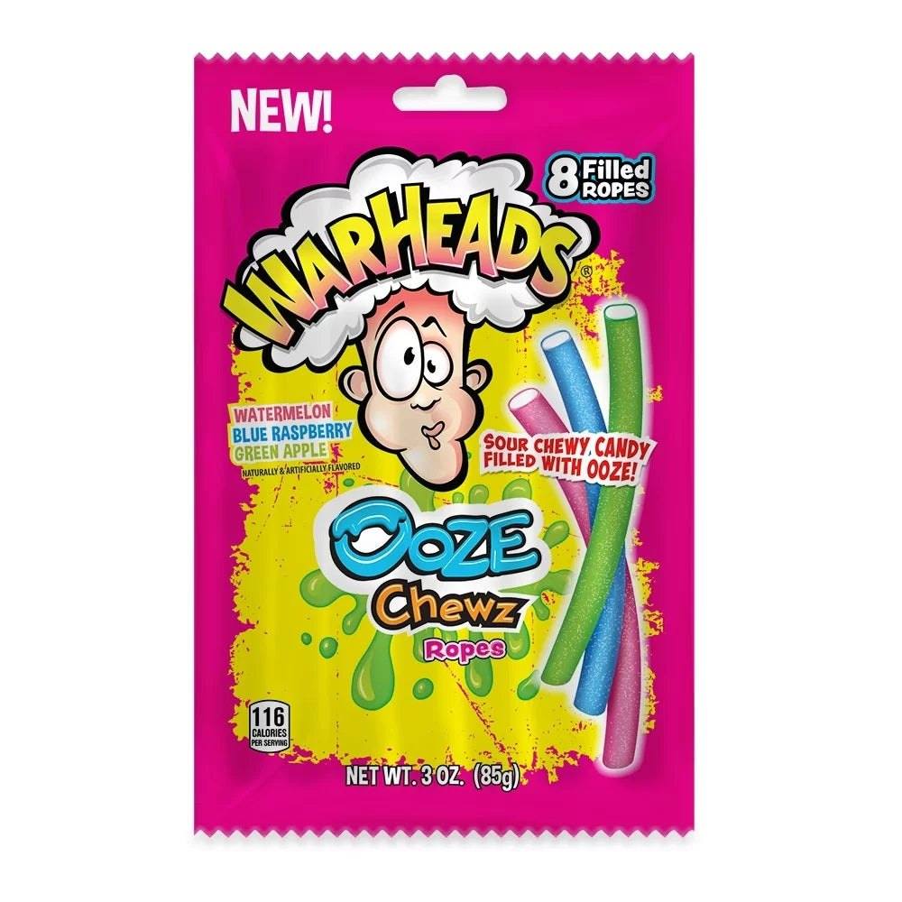 Warheads Ooze Ropes 85g Kaustangen