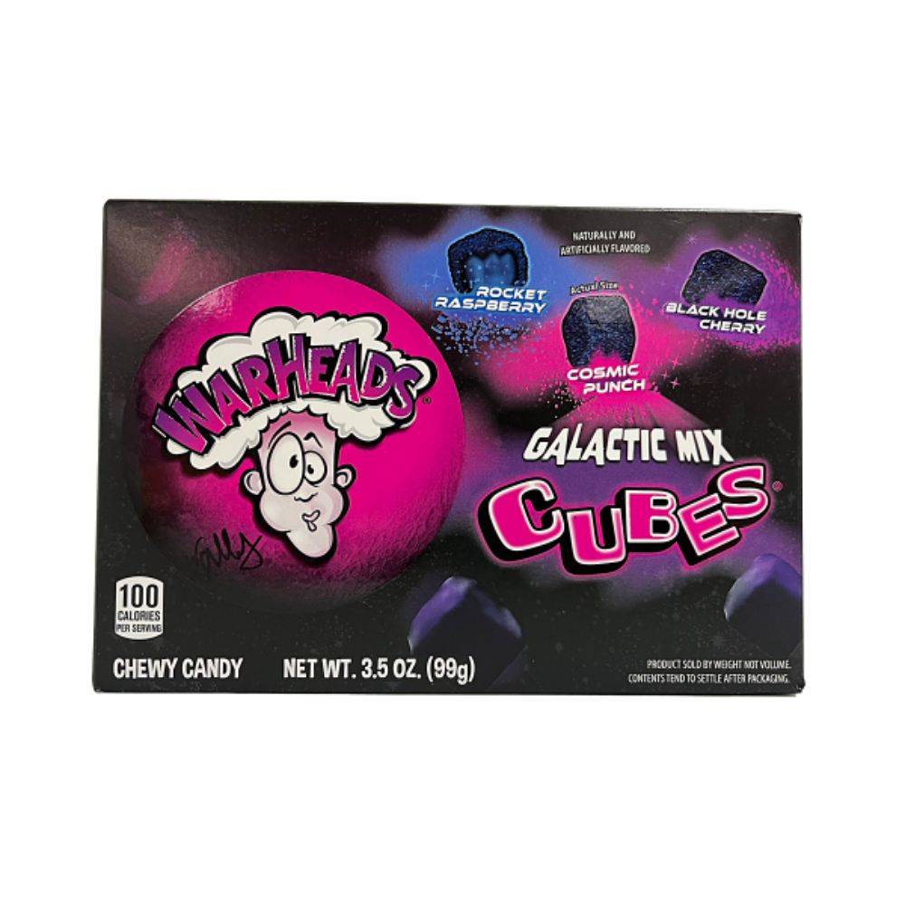 Warheads Galactic Cubes Box 99gWARHEADS Galactic Cubes sind ein himmlisches Rätsel der sauren Art. Diese leicht sauren Würfel im galaktischen Look mit einer Mondgestein ähnlichen Außenschicht verbWorld of Candy