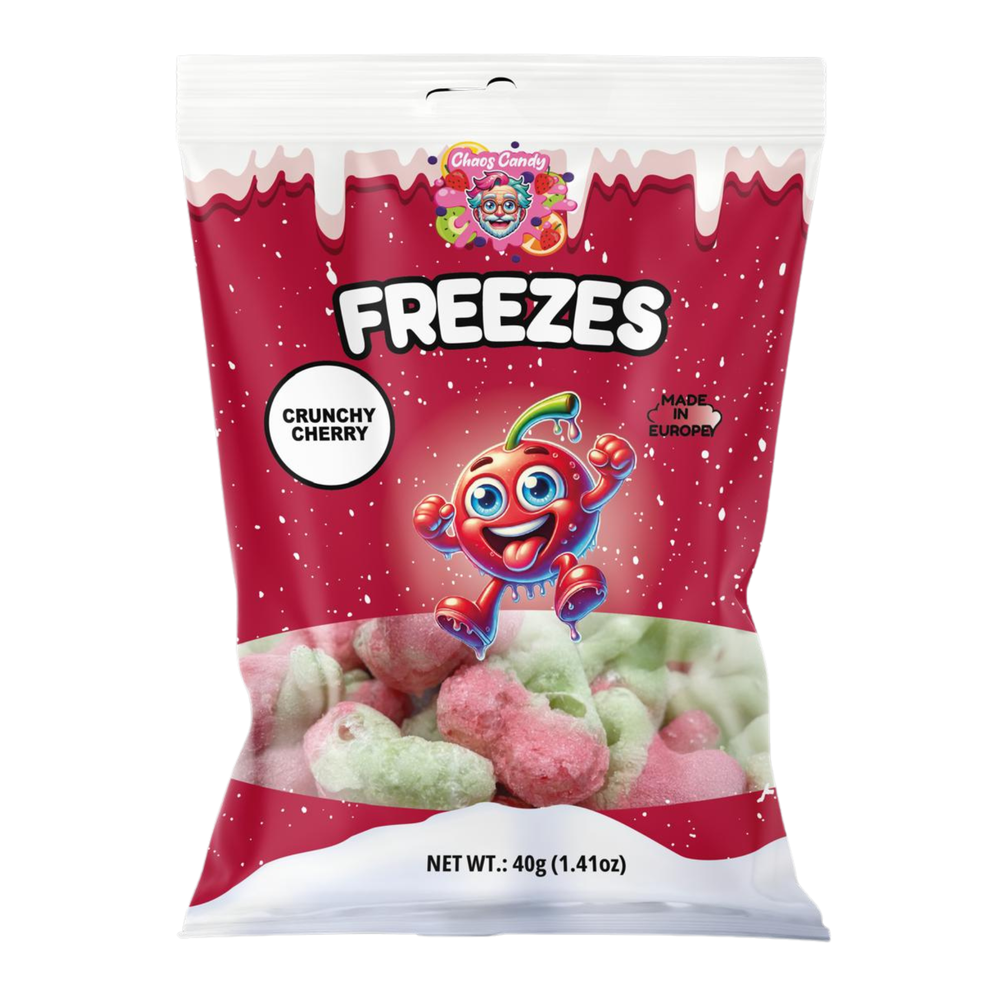 Chaos Candy Freezes Crunchy Cherries gefriergetrocknete knackige Kirschbällchen 40g crunchy Snack
