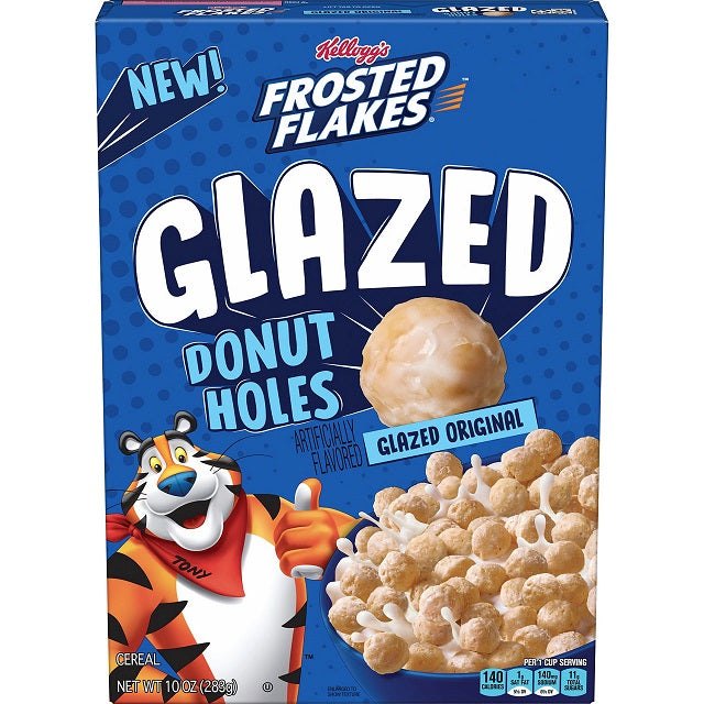 Kellogg's Frosted Flakes Glazed Donut Holes cereal 