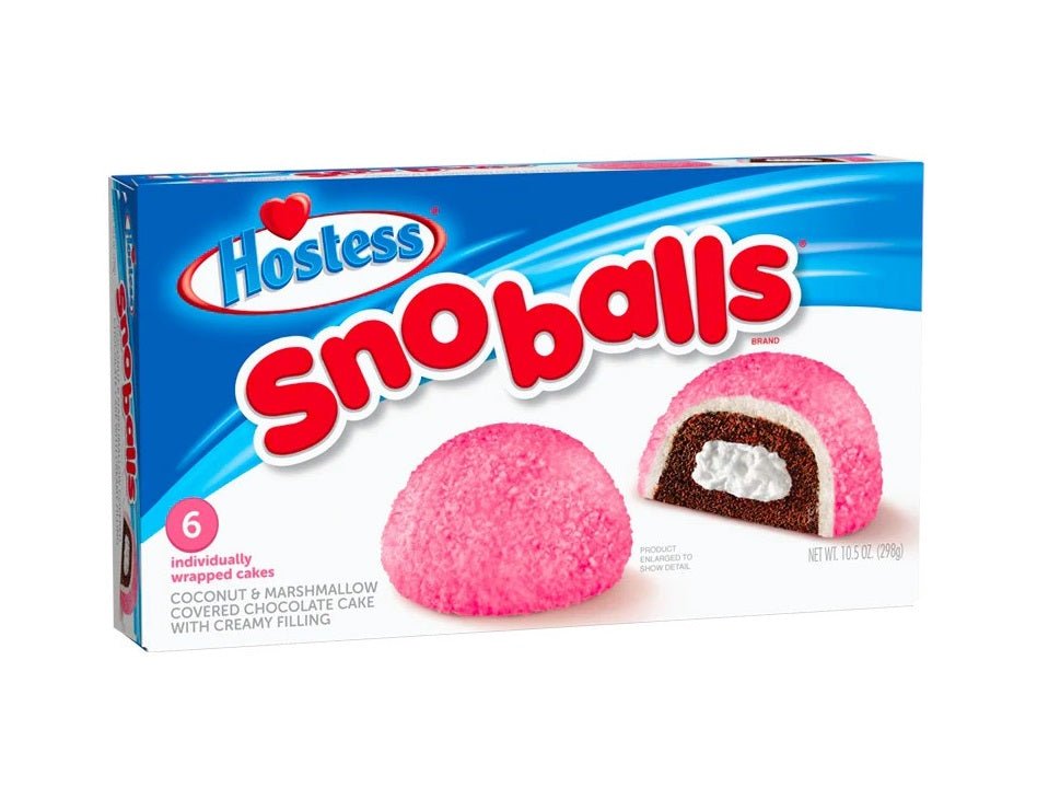 Hostess Snoballs 298gEin saftiger Schokoladenkuchen mit cremiger Füllung, der überzogen ist mit einer üppigen Marshmallow-Schicht. Die ausgefallene Kreation ist großzügig mit KokosraspelWorld of Candy