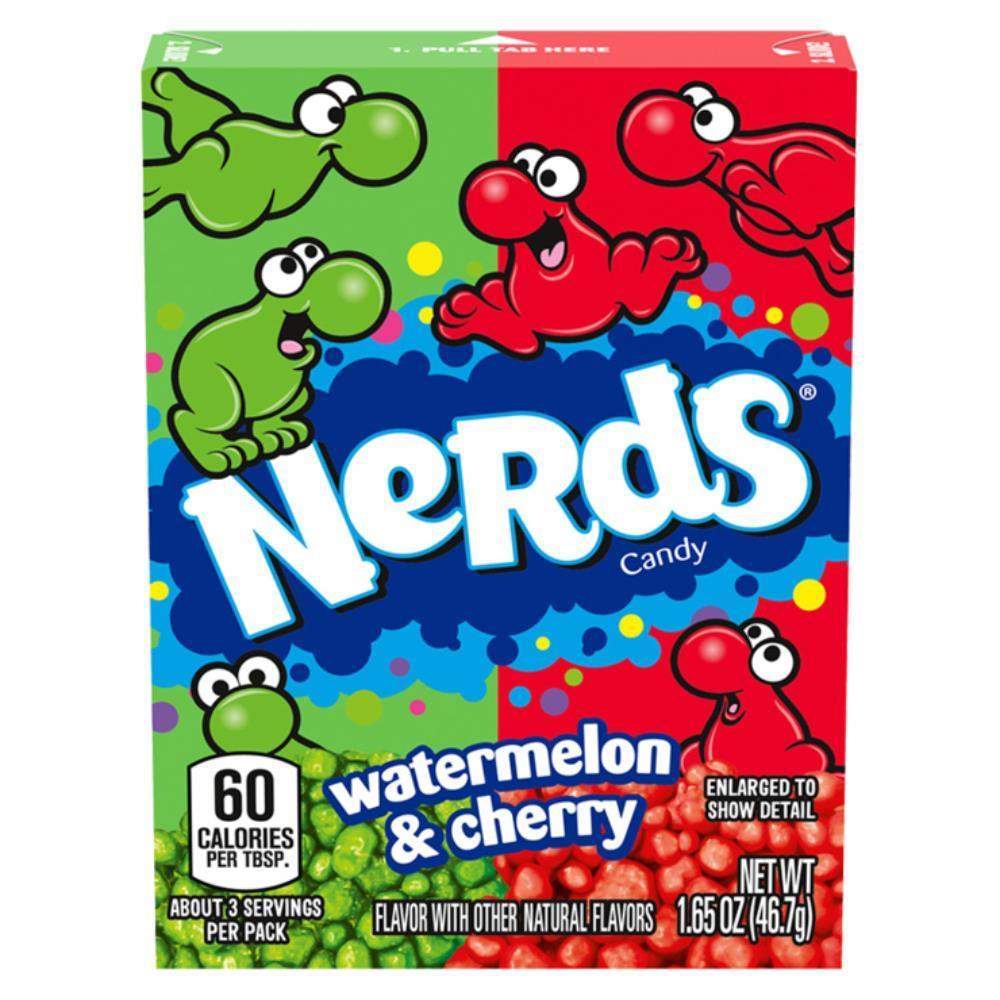 Nerds Watermelon & Cherry 46,7gNerds Watermelon &amp; Cherry sind winzige, saure, knusprige Bonbonstücke, die vor köstlichem Wassermelonen- und Kirschgeschmack nur so strotzen. Misch und kombinierWorld of Candy