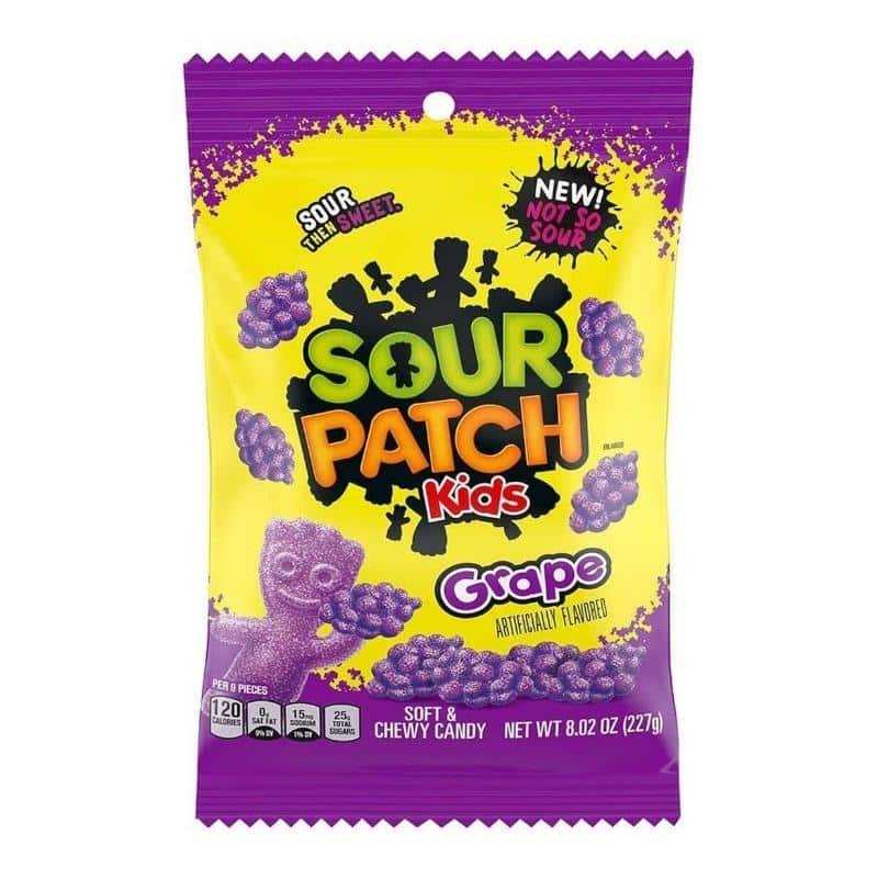 Sour Patch Kids Grape 227gErlebe bei jedem Bissen in die Sour Patch Kids Grape Fruchtgummis eine Explosion saftigen Traubengeschmacks. Dieses weichen Fruchtgummis, welche mit einer sauren ZucWorld of Candy