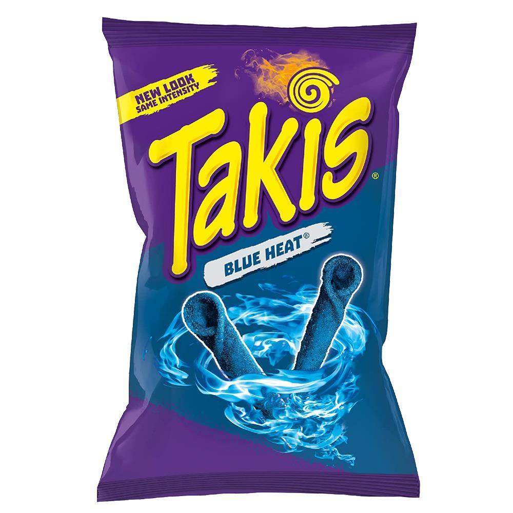 Takis Blue Heat 92,3gTakis Blue Heat sind krosse Maischips, die nicht nur mit ihrer einzigartigen Röllchenform ins Auge fallen. Der knusprige Snack wurde aus blauem Maismehl zubereitet uWorld of Candy