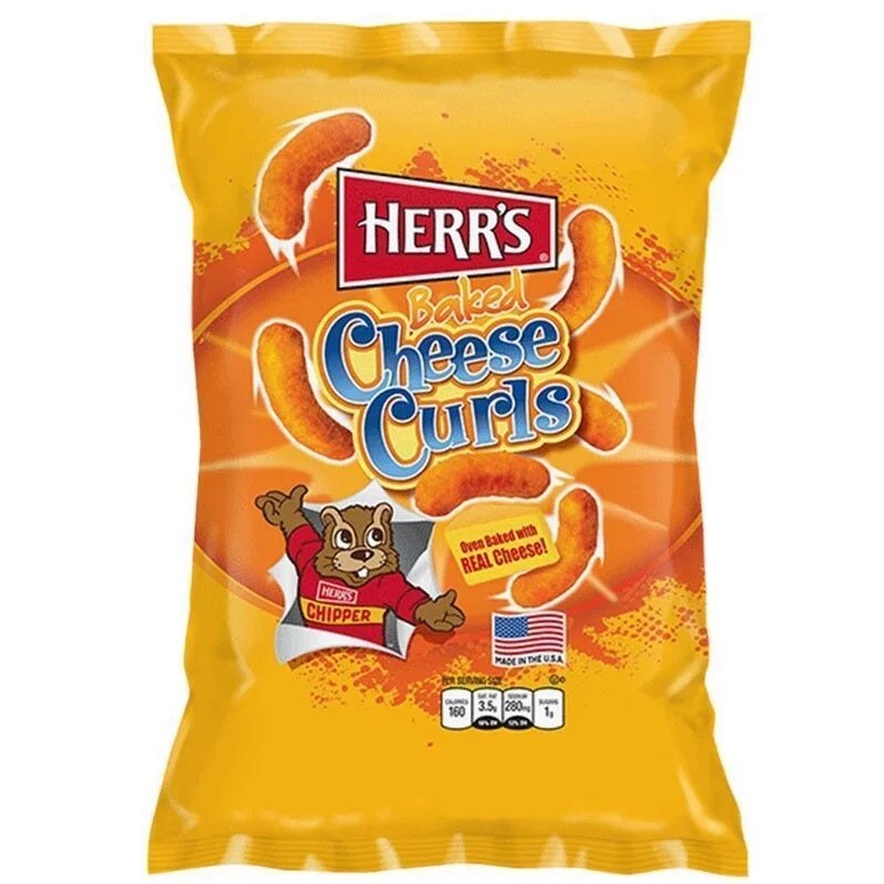 Herr's Baked Cheese Curls 170g Knusper Packung.