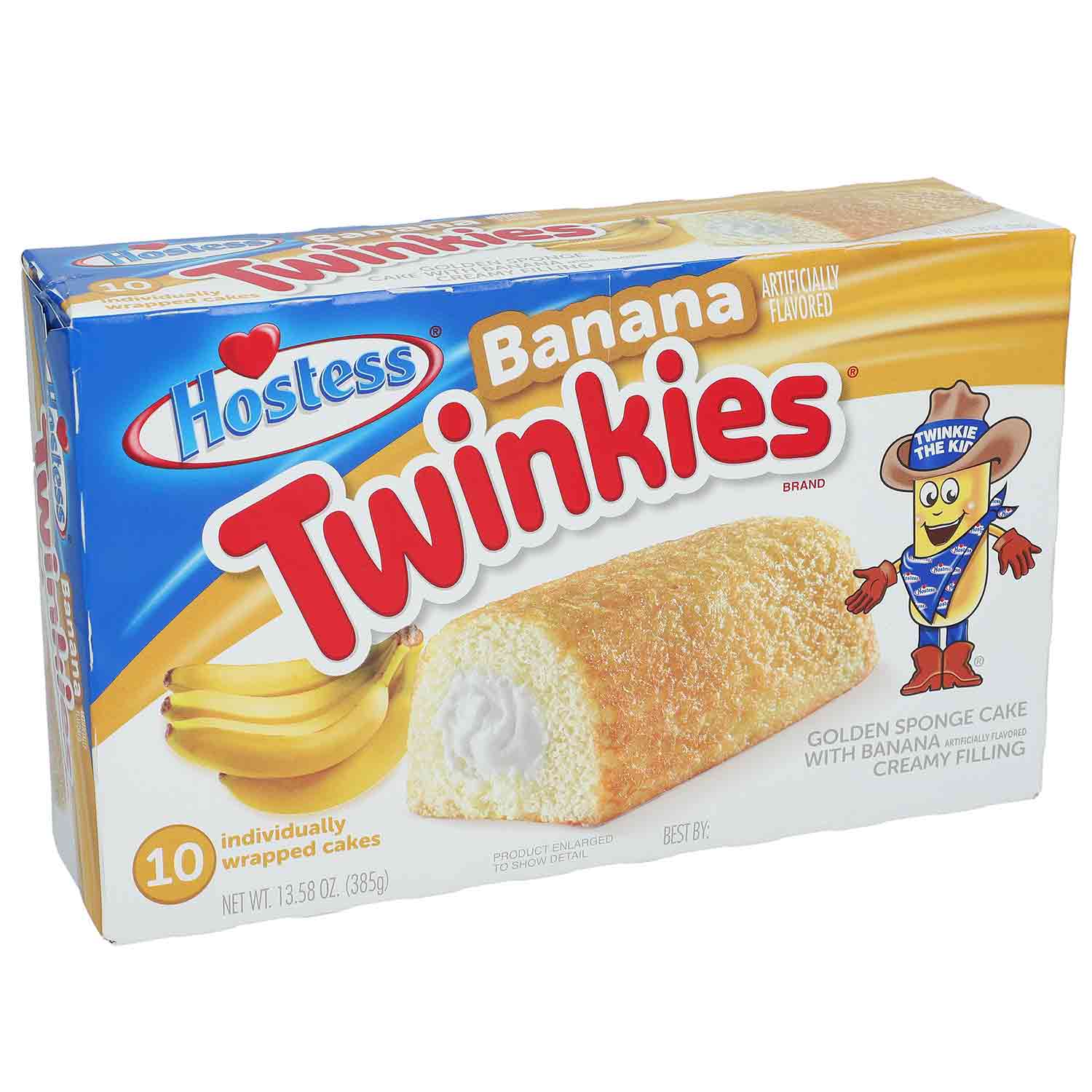 Hostess Twinkies Banana 385gAußen soft, innen fruchtig. Hostess Twinkies Banana wissen geradewegs zu überzeugen. Denn die fluffigen Mini-Kuchen aus den USA sind mit einer leckeren Creme gefülltWorld of Candy