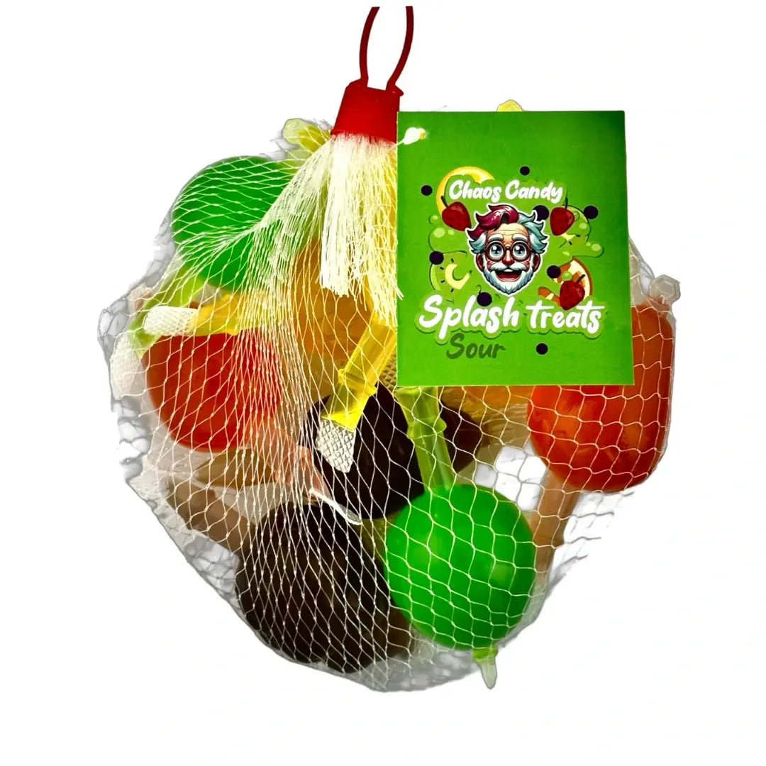 Chaos Candy Splash Treats Sour fruchtig-saure Fruchtsirup Süßigkeiten in kreativen Formen im Netzbeutel