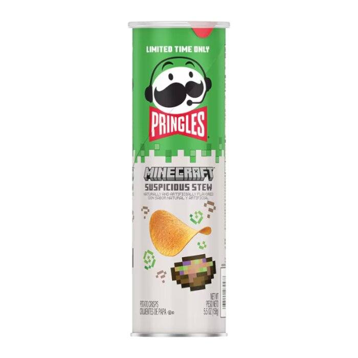 Pringles Minecraft Suspicious Stew 158gPringles Limited Edition Minecraft Suspicious Stew-Geschmack ist ein einzigartiger und aufregender Snack, der die beliebten Pringles-Kartoffelchips mit einem unterhaWorld of Candy