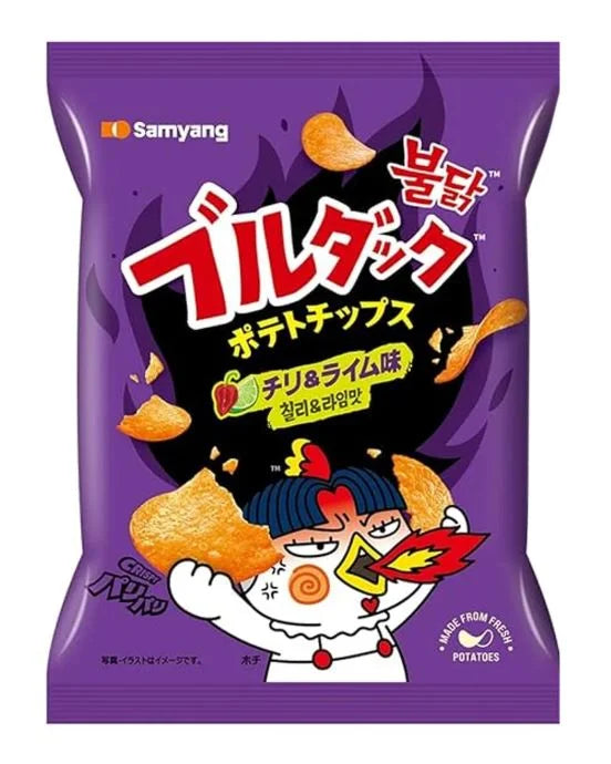 Samyang Buldak Chips Chilli & Lime 55g feurig scharfe Kartoffelchips mit Limettengeschmack